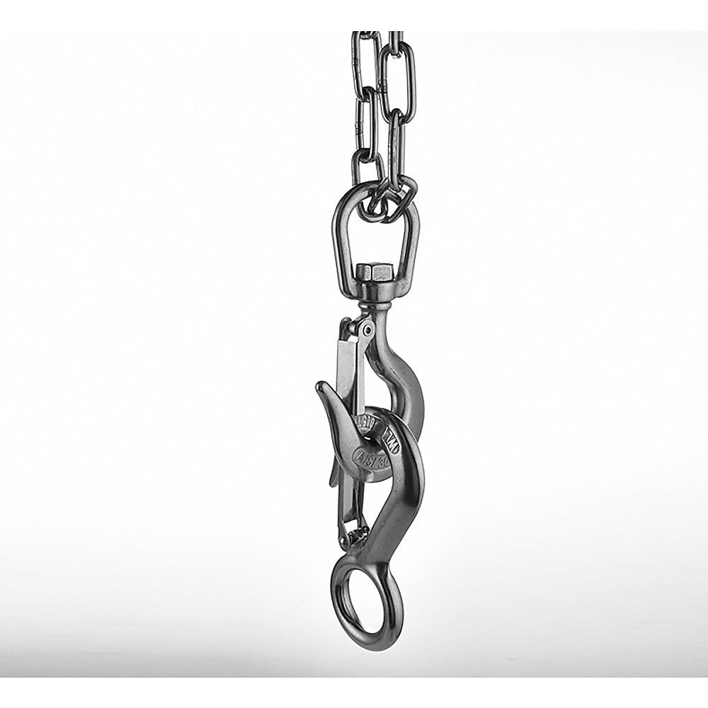 304 SS 360° Swivel Lift Clevis Chain Hook 650kg Safety Lock