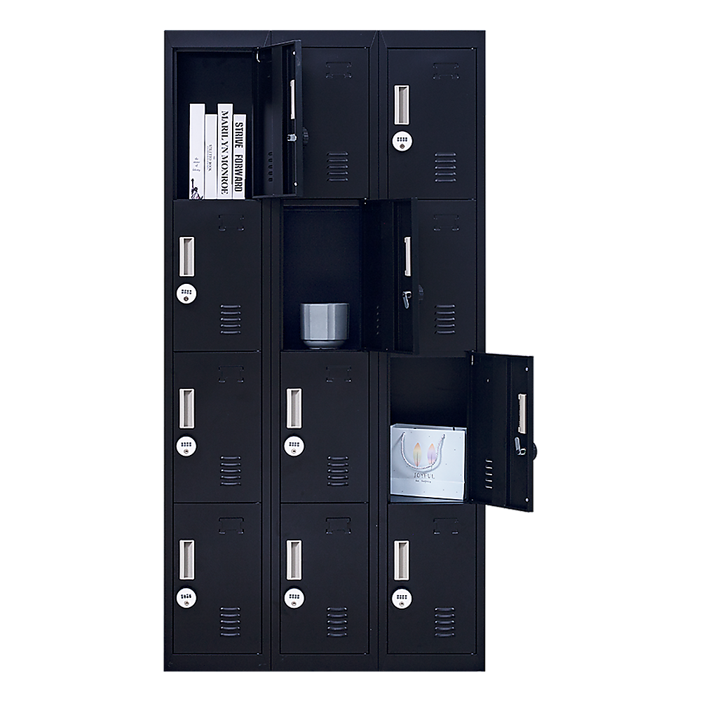 12-Door Locker for Office Gym Shed School Home Storage - 4-Digit Combination Lock