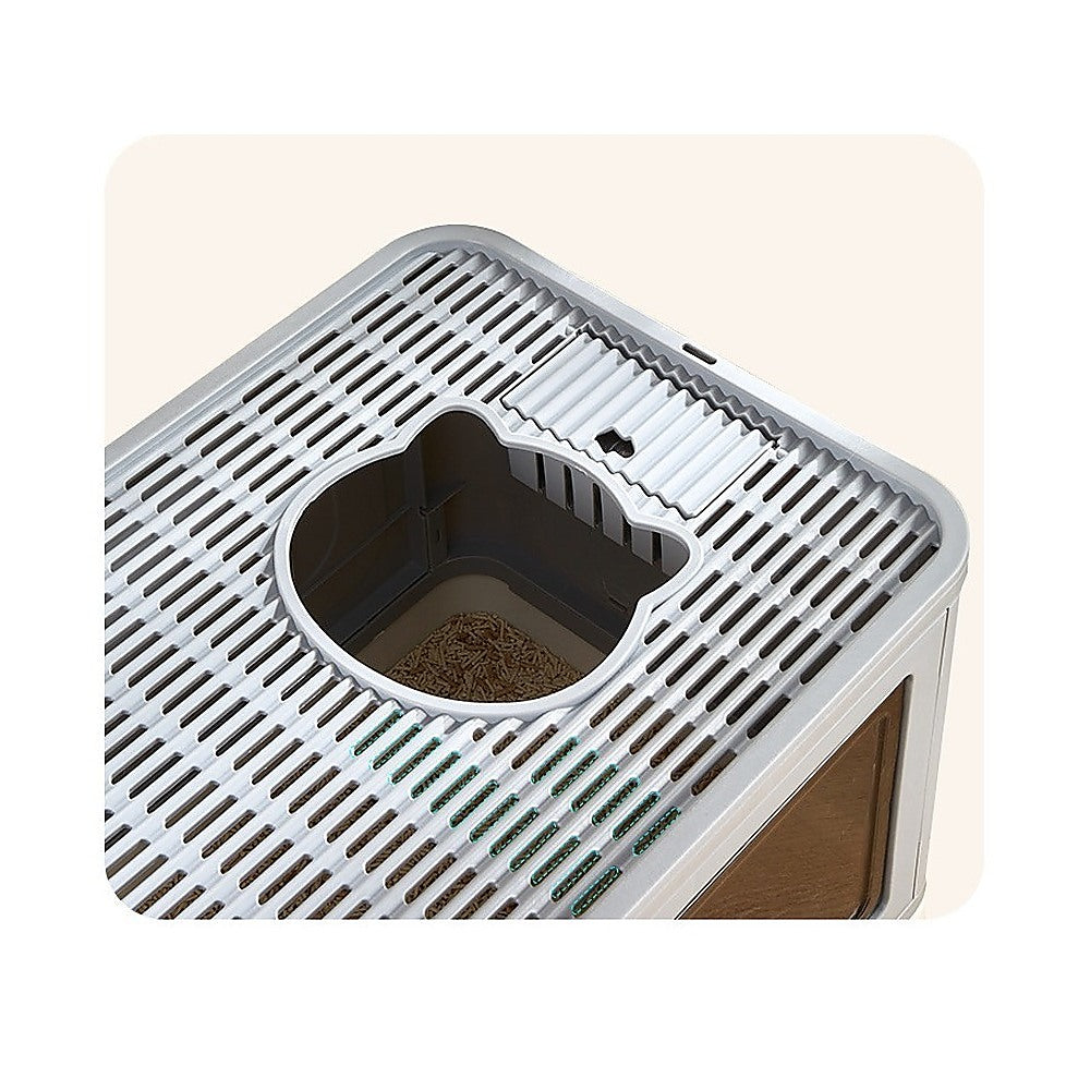 Jumbo Hooded Cat Litter Box with Grooming Drawer