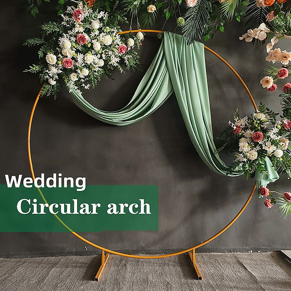 Weatherproof Gold Wedding Hoop Backdrop Stand, 3m, Randy & Travis Machinery