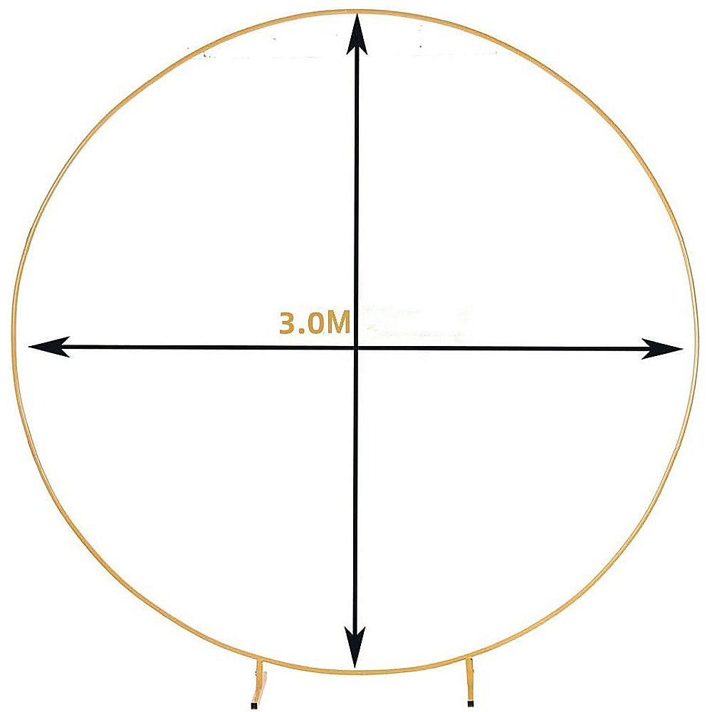 Weatherproof Gold Wedding Hoop Backdrop Stand, 3m, Randy & Travis Machinery