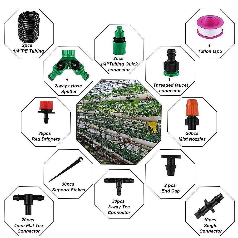 Drip Irrigation System Plant Self Garden Watering Hose Spray Kit