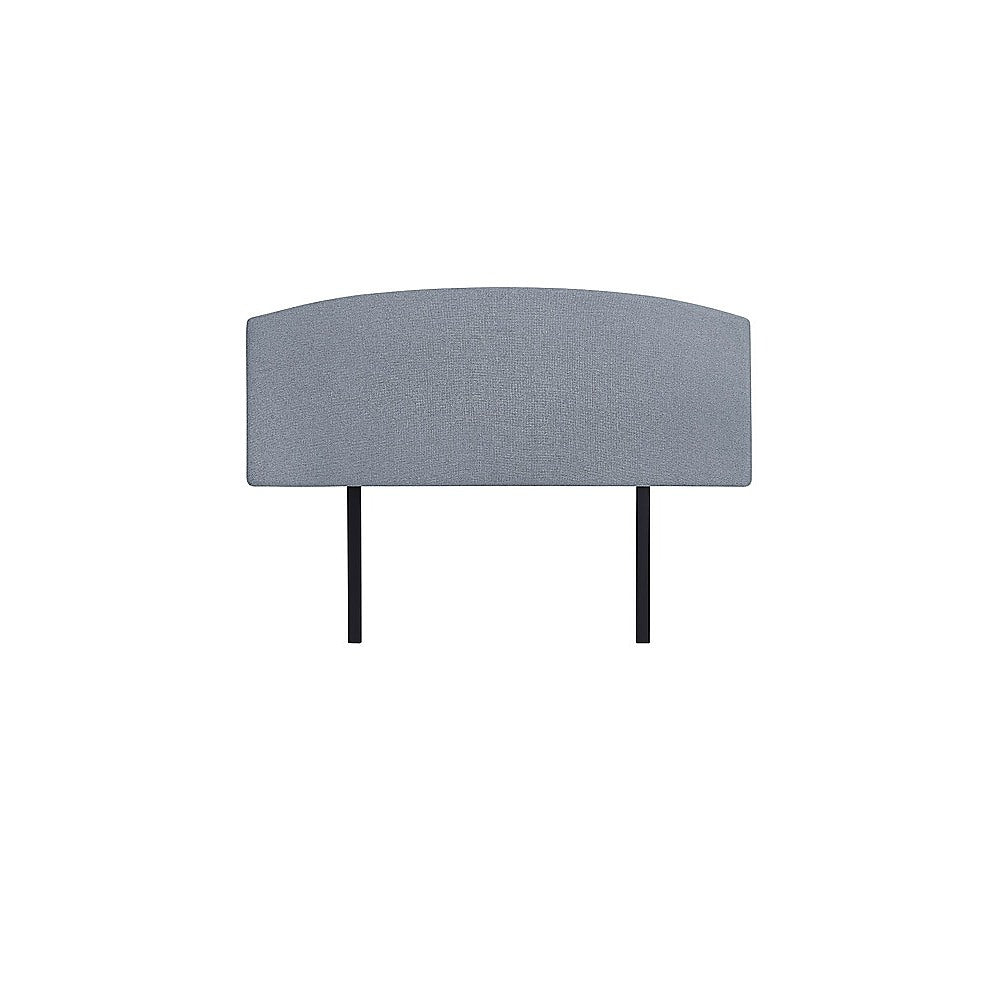 Linen Fabric Queen Bed Curved Headboard Bedhead - Berlin Blue
