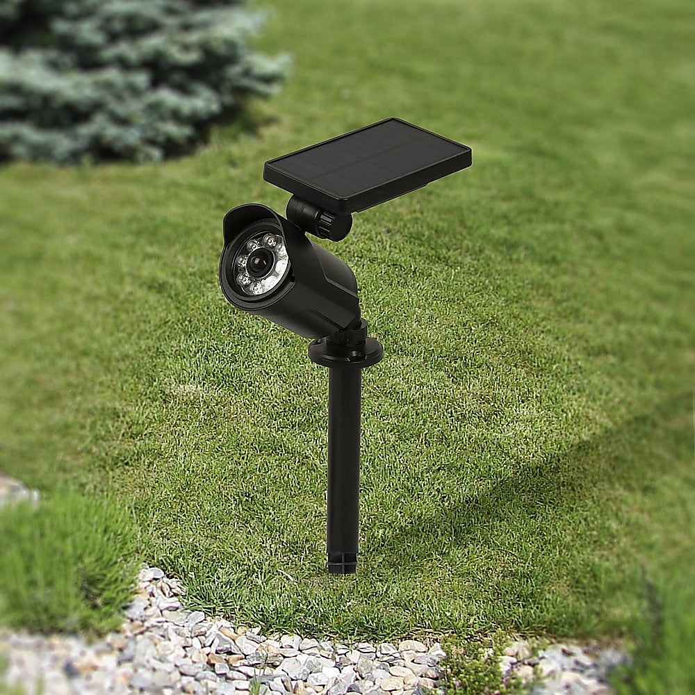 Solar-Powered Motion Sensor LED Security Spotlight - Black