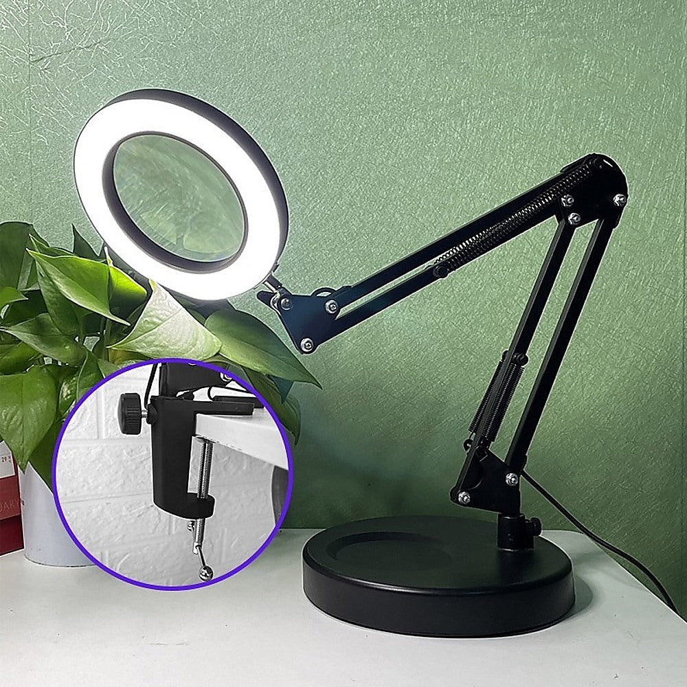 Illuminated Magnifying Glass Desk Lamp Usb Magnifier 36 Lights Eye  Protection Beauty Makeup Tattoo Light Reading Led Table Light