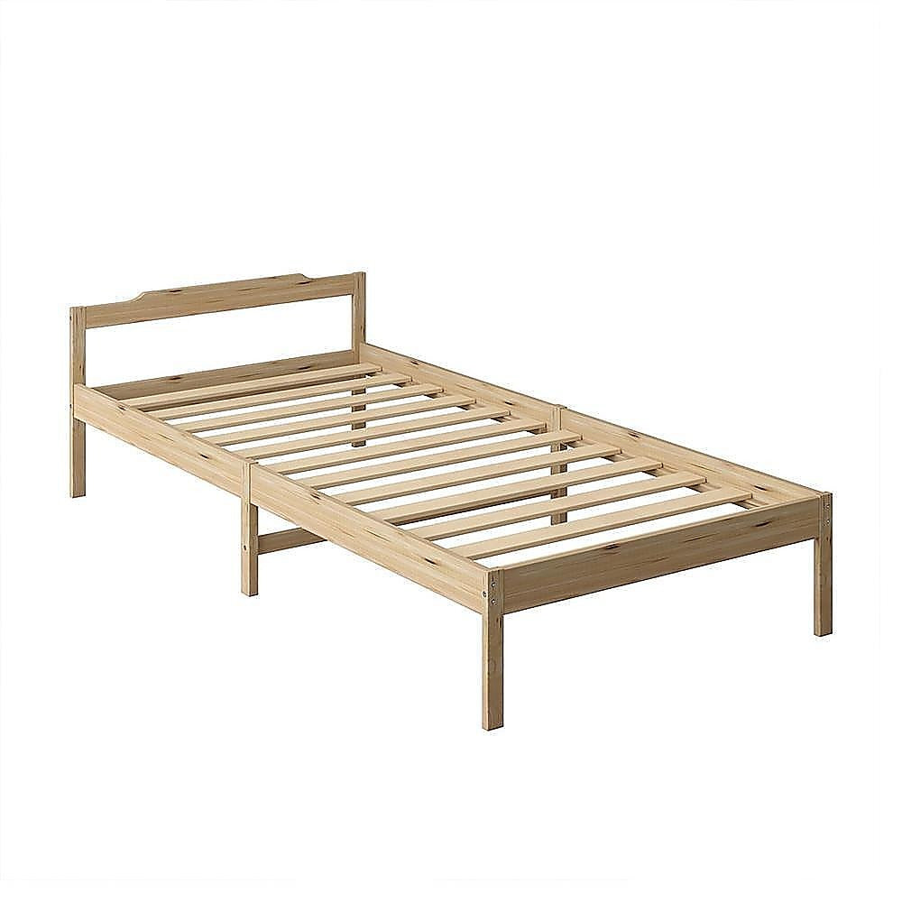 Double Wooden Bed Frame Home Furniture White