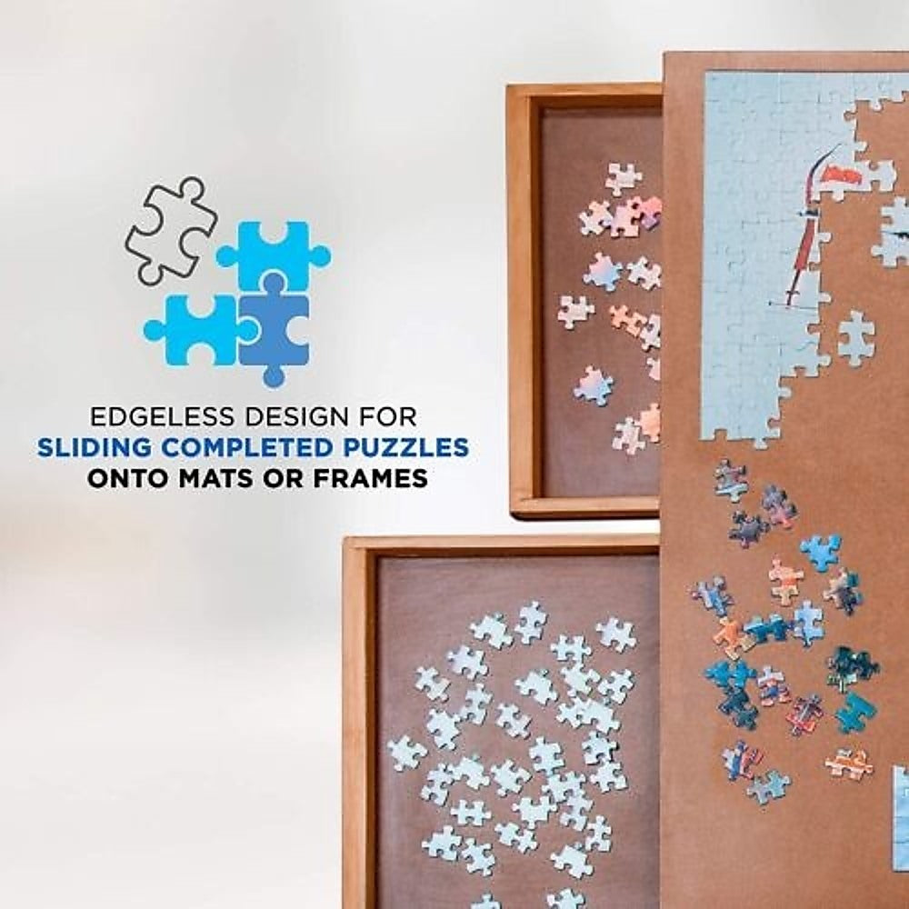 1500 Piece Puzzle Board, 70cm x 90cm Wooden Jigsaw Puzzle Table with Legs