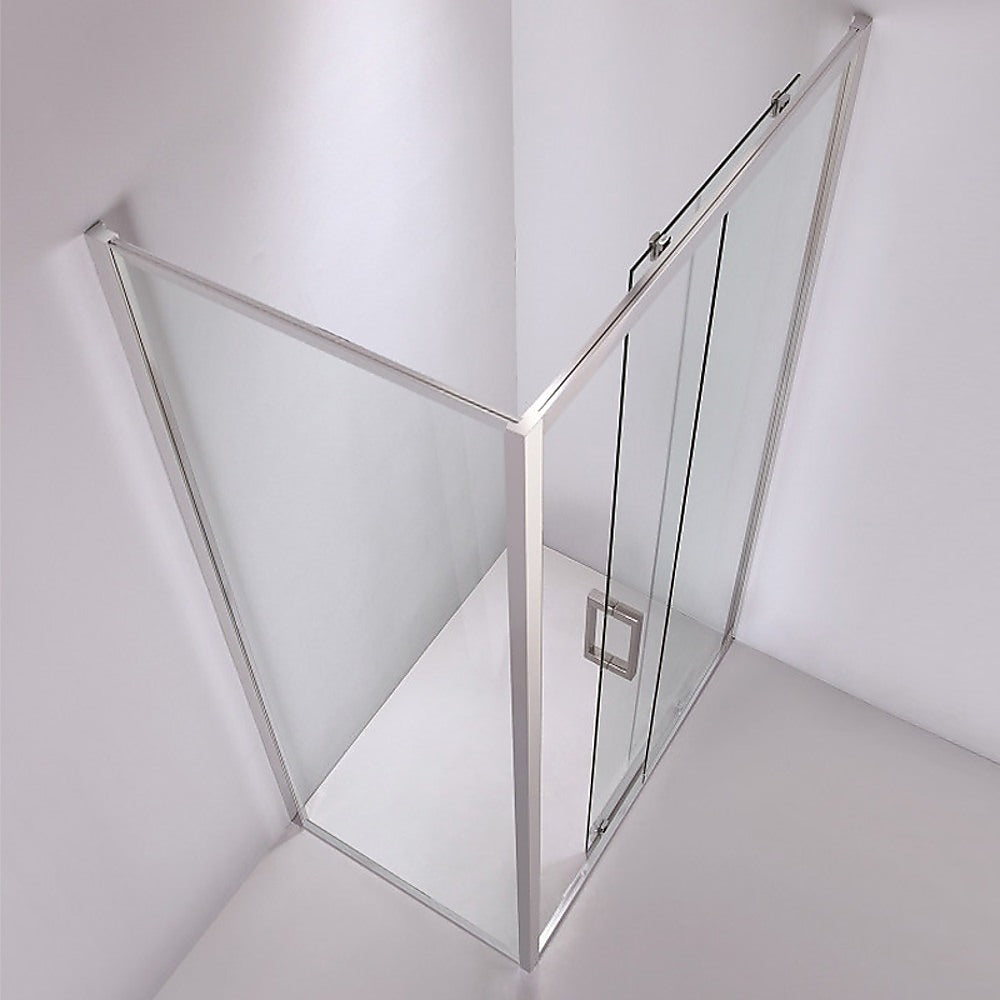 150mm Adjustable (1700x1010mm) Single Door Corner Sliding Glass Shower Screen in Chrome