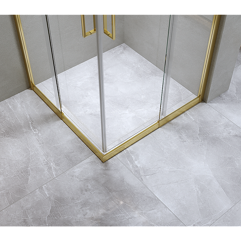 Adjustable Double Sliding Gold Shower Door, 6mm Glass, 900x900mm