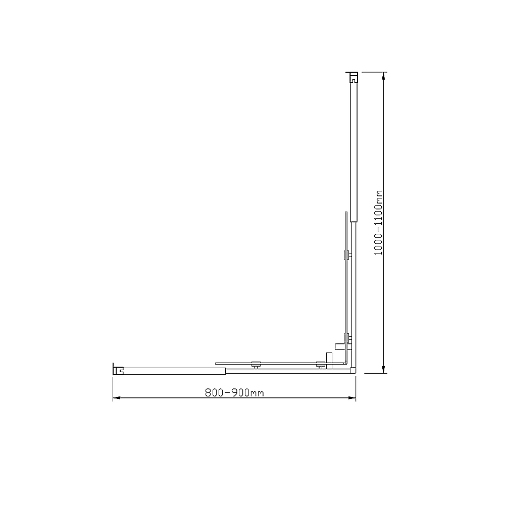 Adjustable 900x1100mm Double Sliding Door Glass Shower Screen in Gold