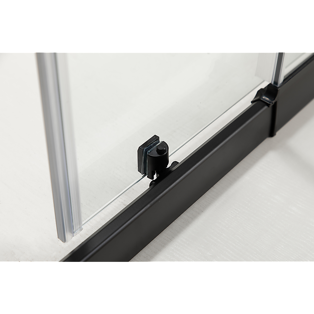 Adjustable 900x900mm Double Sliding Door Glass Shower Screen in Black