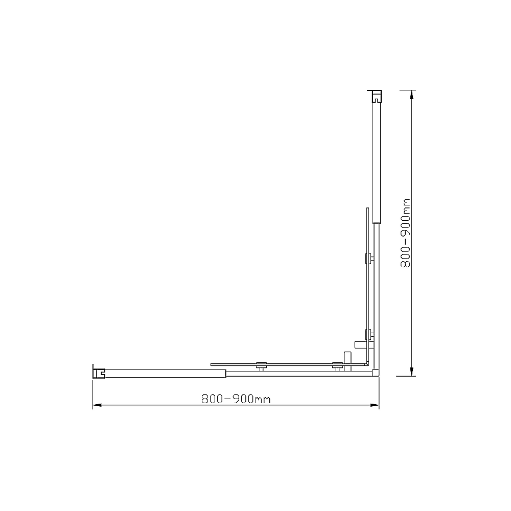 Adjustable 900x900mm Double Sliding Door Glass Shower Screen in Black