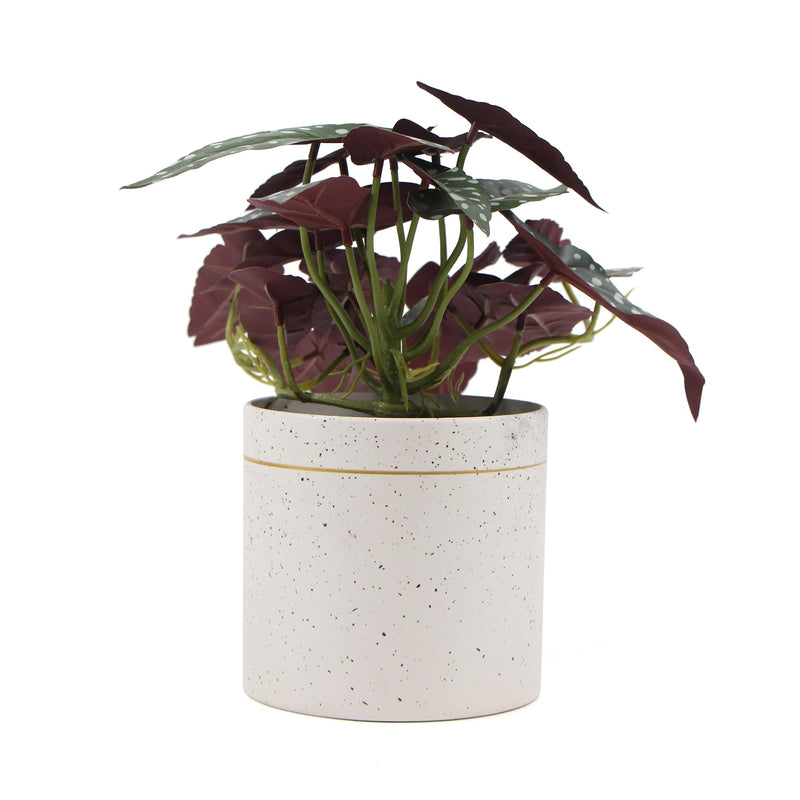 Artificial Bergonia Plant In Decorative Bowl 30cm
