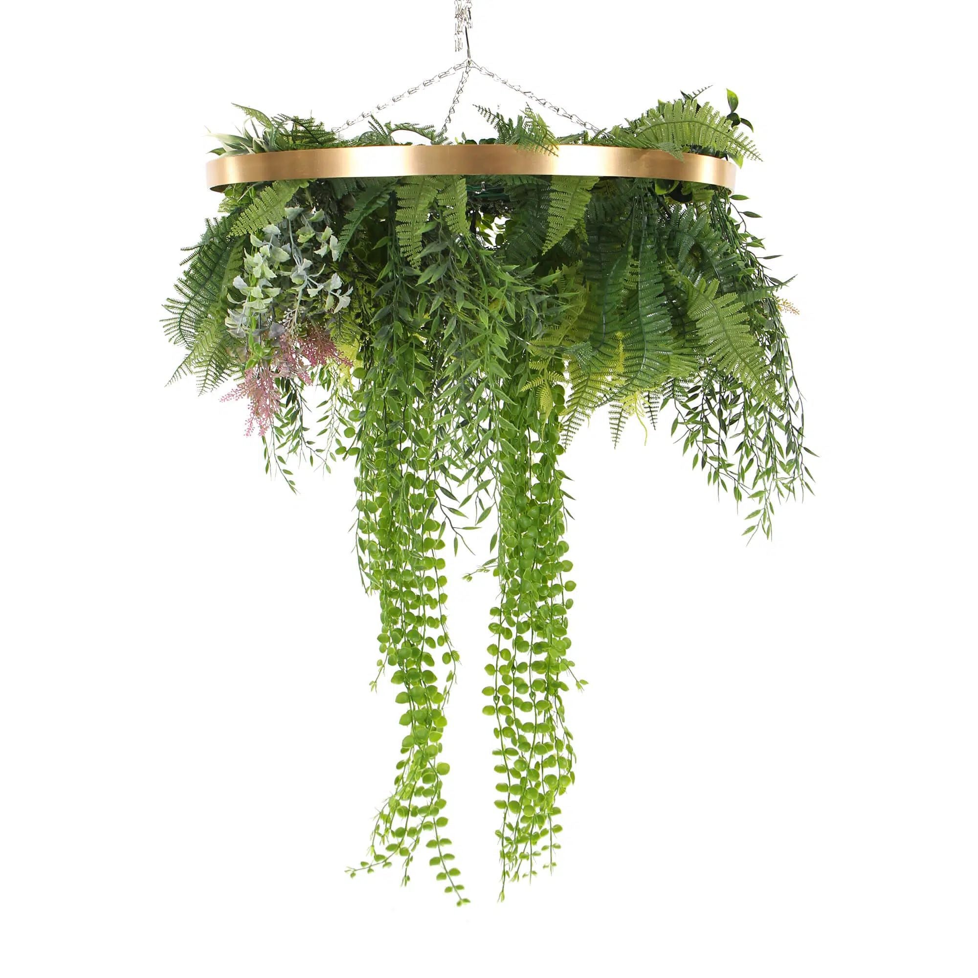 Imitation Gold Artificial Hanging Green Wall Disc 60cm (Limited Edition)