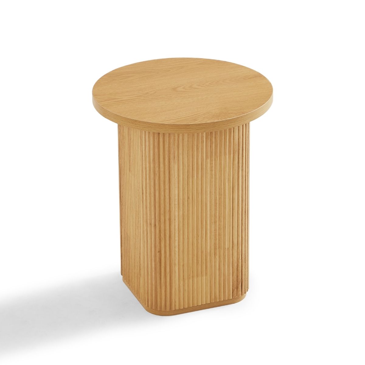 Tate Round Column Side Table in Natural
