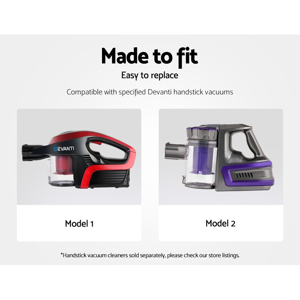 Devanti Handheld Vacuum Cleaner Replacement Filter - 3 Pack