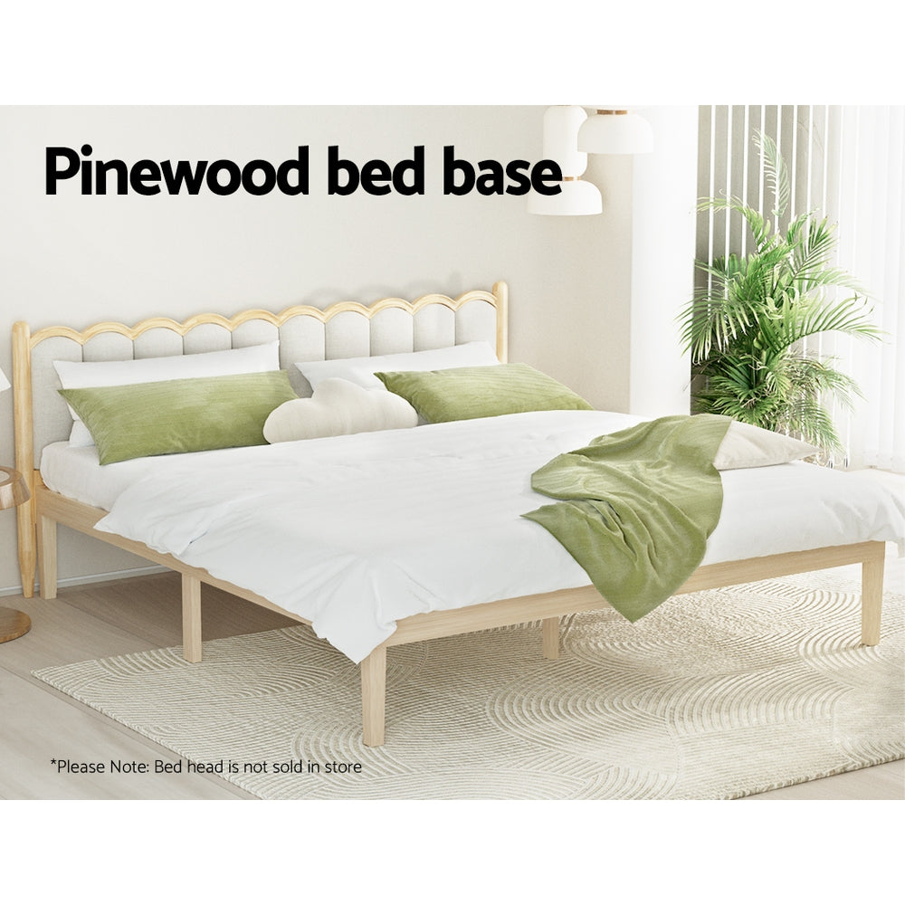 Artiss Bed Frame King Size Wooden Base Mattress Platform Timber Pine BRUNO