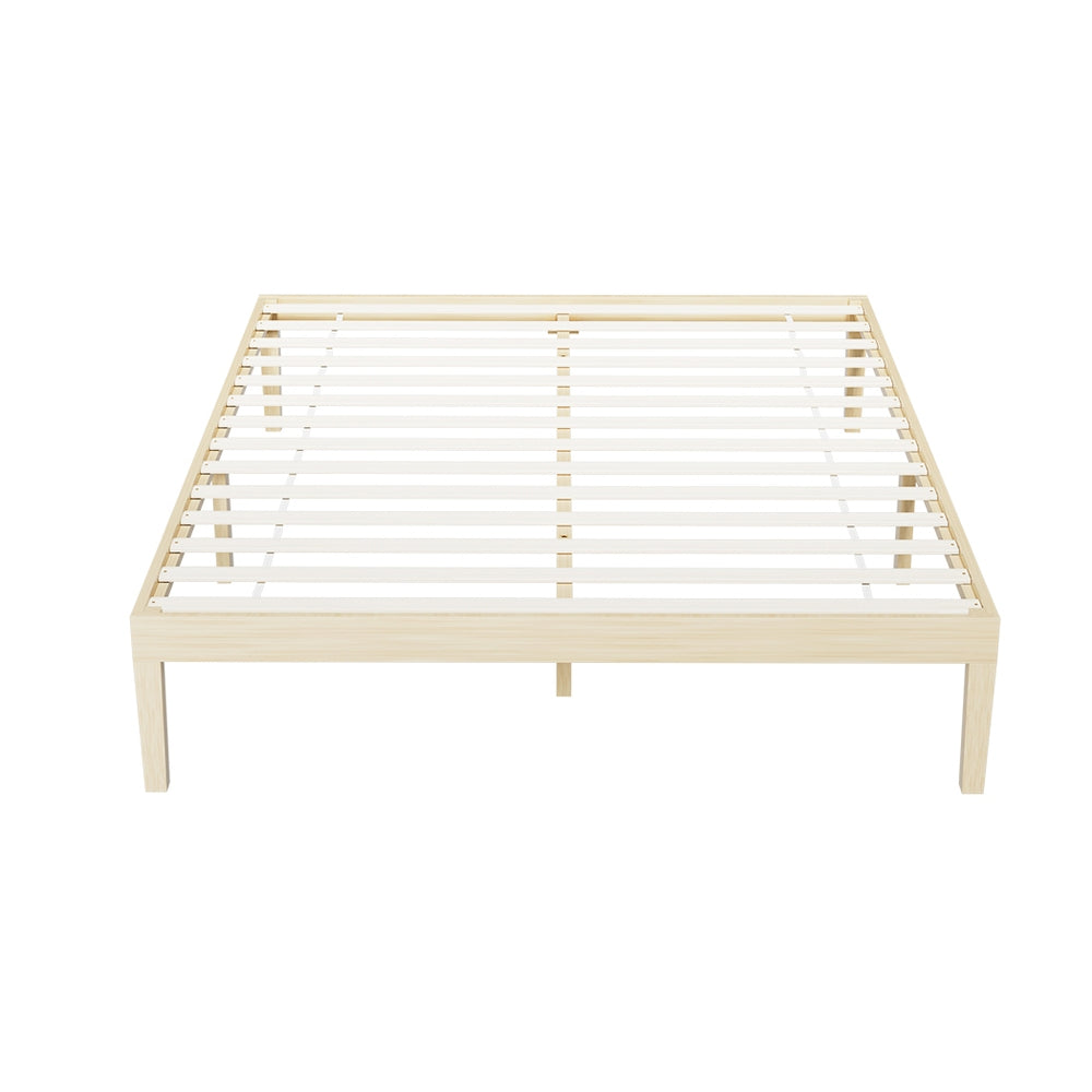 Artiss Bed Frame Queen Size Wooden Base Mattress Platform Timber Pine BRUNO