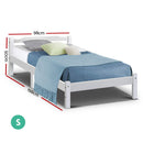 Artiss Bed Frame Single Size Wooden Mattress Base Timber Platform White