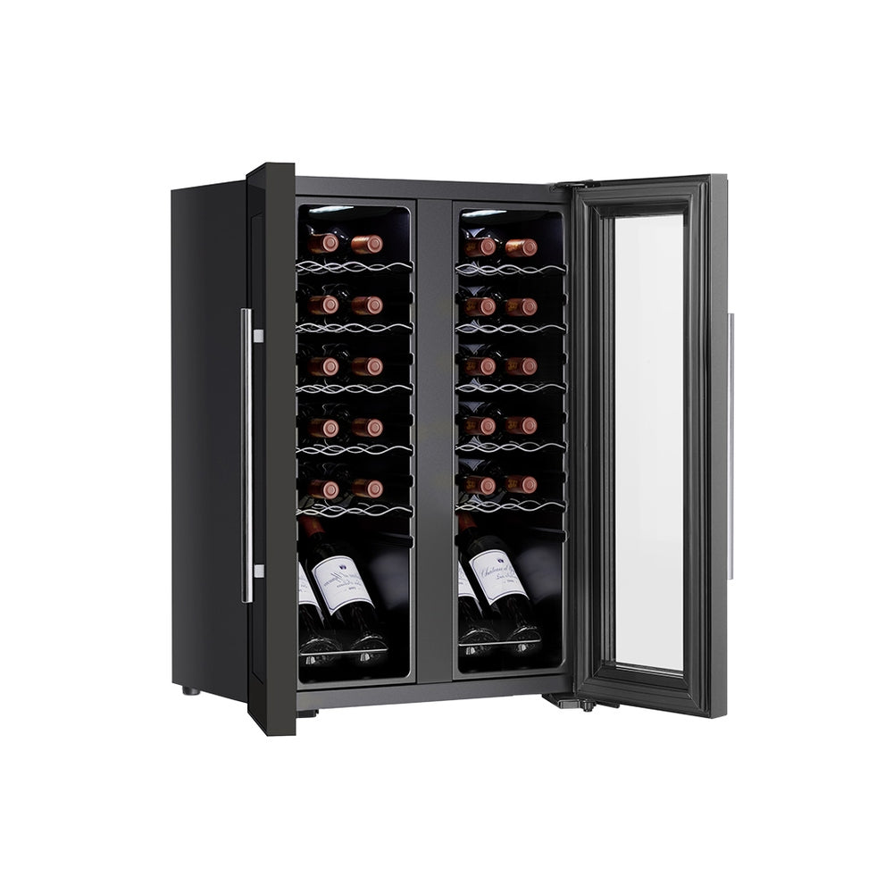 Dual Zone 24 Bottle Wine Cooler w/ UV Glass, Devanti