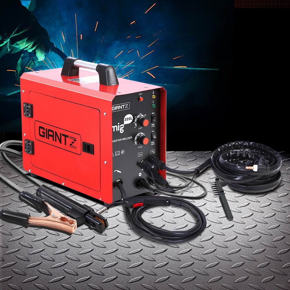 Giantz 220 Amp Inverter Welder MMA MIG DC Gas Gasless Welding Machine Portable