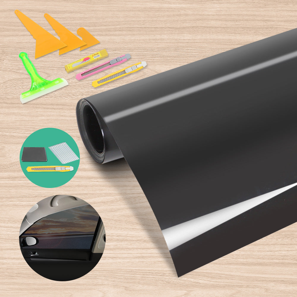 Giantz Window Tint Film Black Roll 15% VLT Home 152cm X 30m Tinting Tools Kit