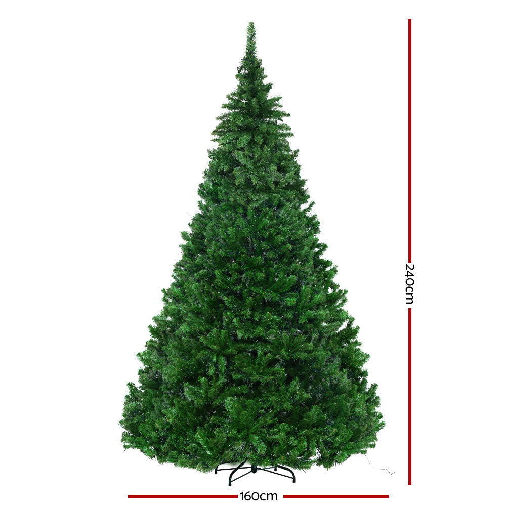 Jingle Jollys Christmas Tree 2.4M Xmas Tree Decorations 3190 LEDs 8 Light Mode