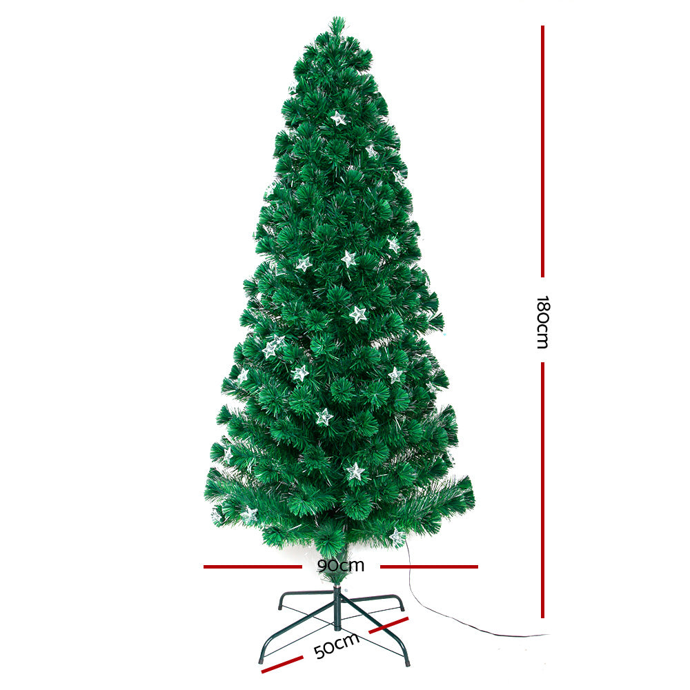 Jingle Jollys 1.8m Christmas Tree Optic Fibre LED Xmas tree Multi Colour