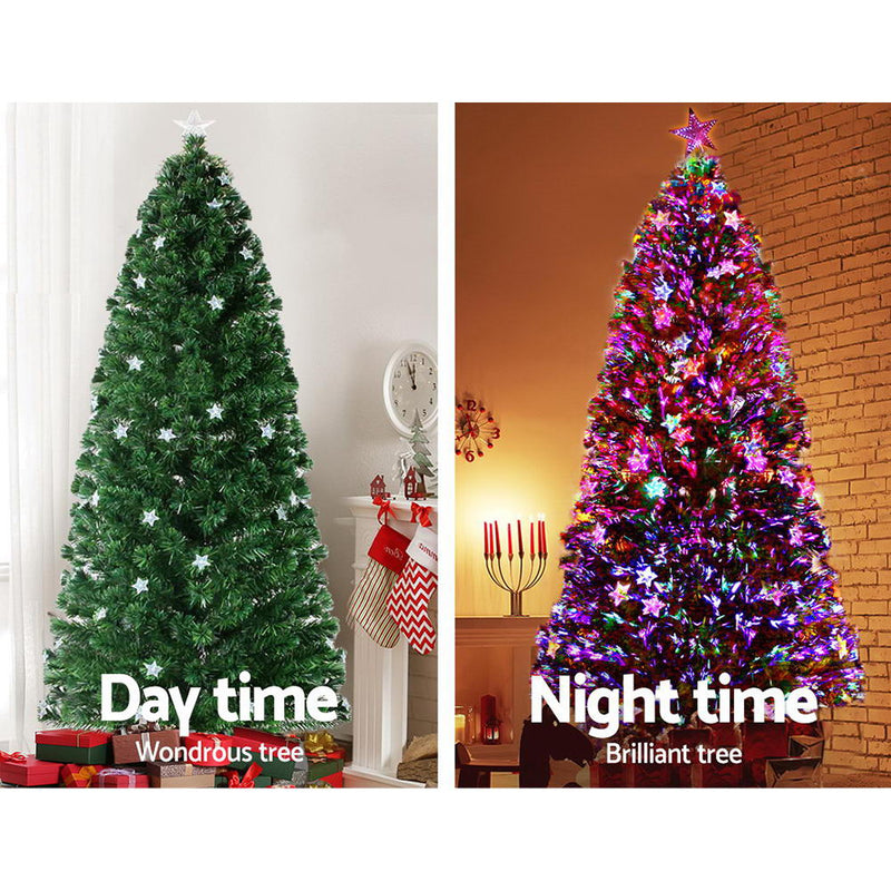 Jingle Jollys Christmas Tree 1.8M LED Xmas trees with Lights Multi Colour