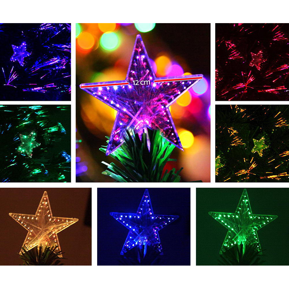 Jingle Jollys 2.1m Christmas Tree Optic Fibre LED Xmas tree Multi Colour