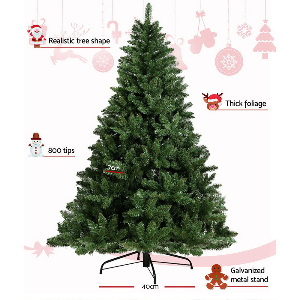 Jingle Jollys Christmas Tree 1.8m Green Xmas Tree Decorations 800 Tips