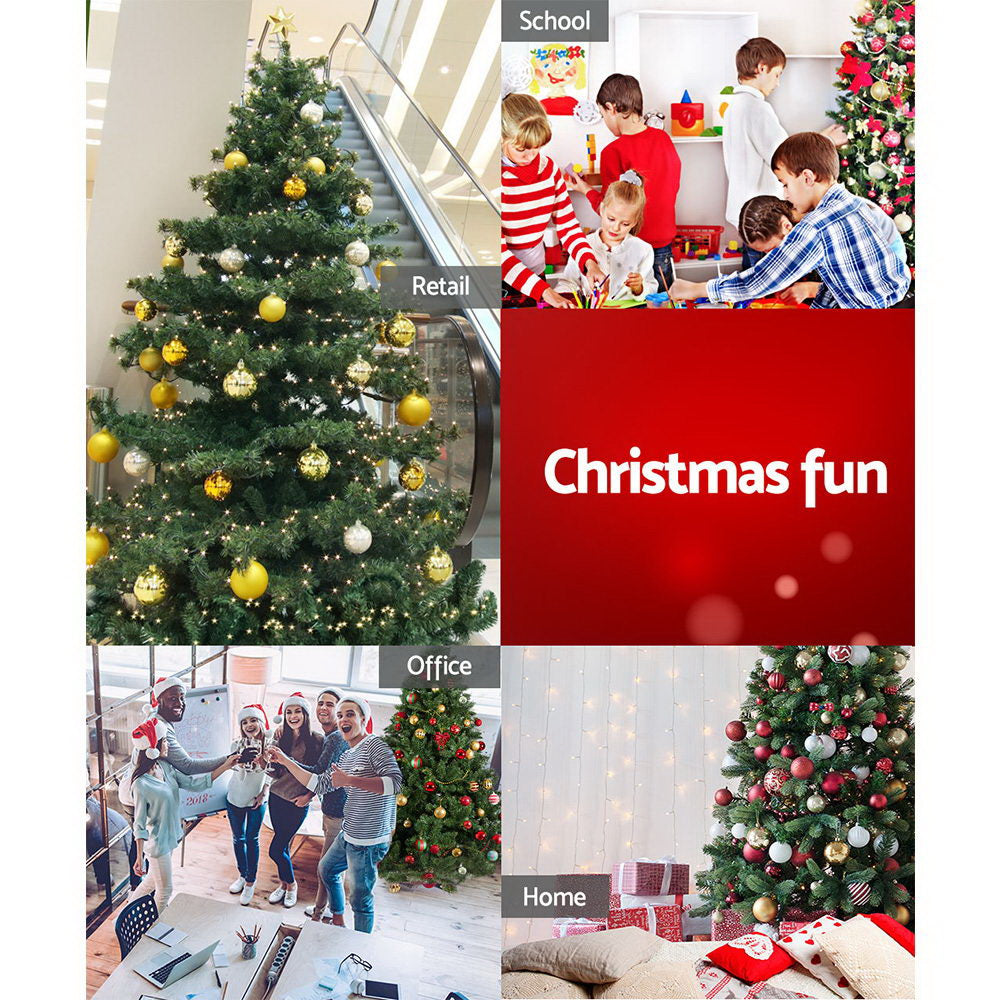Jingle Jollys Christmas Tree 2.4m Green Xmas Tree Decorations 1400 Tips