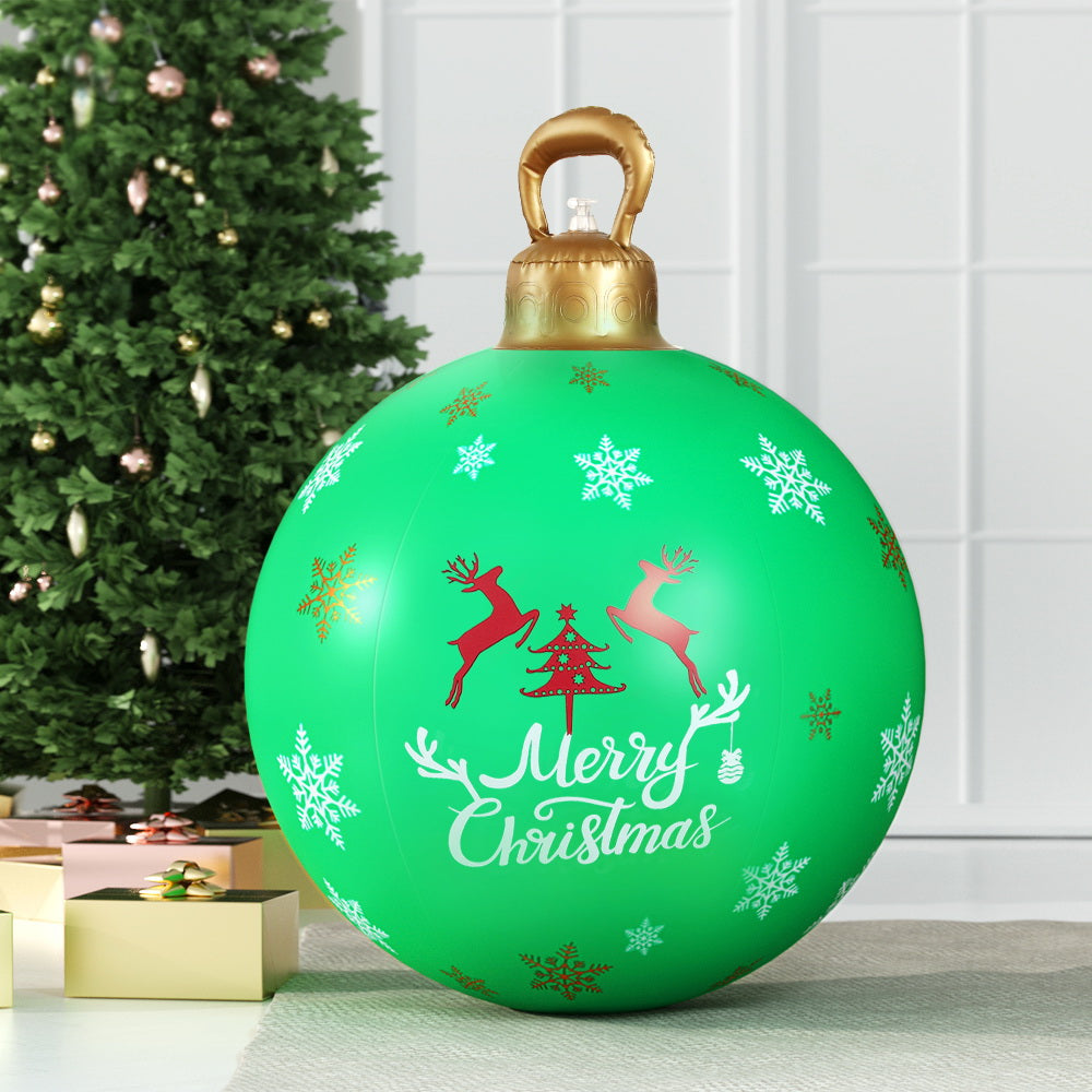 Jingle Jollys Christmas Inflatable Ball Bauble 60cm Outdoor Decoration Green