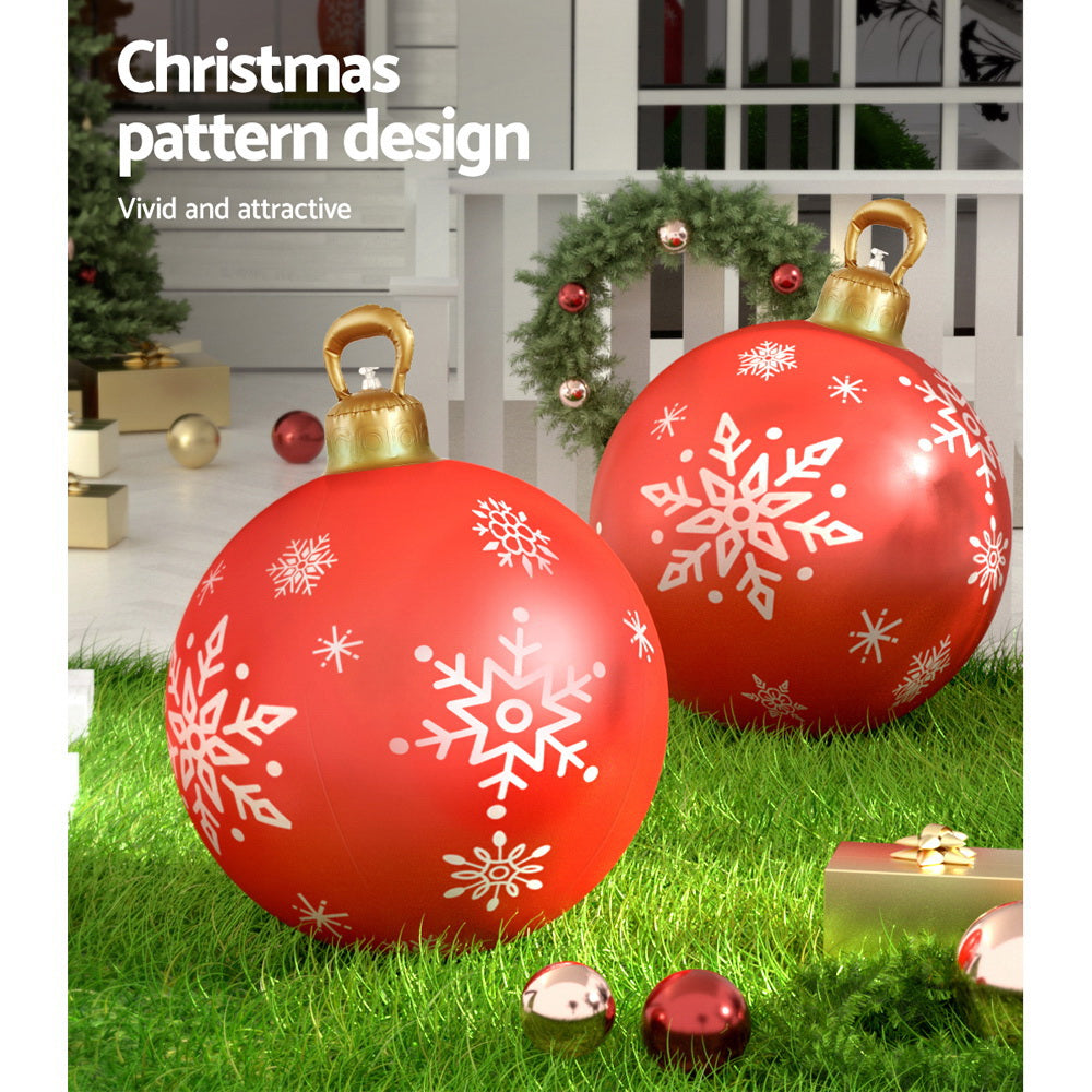 Jingle Jollys Christmas Inflatable Ball Bauble 60cm Outdoor Decoration Red