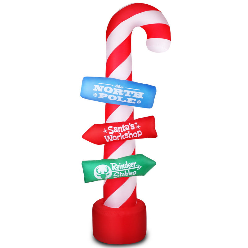 Jingle Jollys Christmas Inflatable Candy Pole 2.4M Lights Outdoor Decorations
