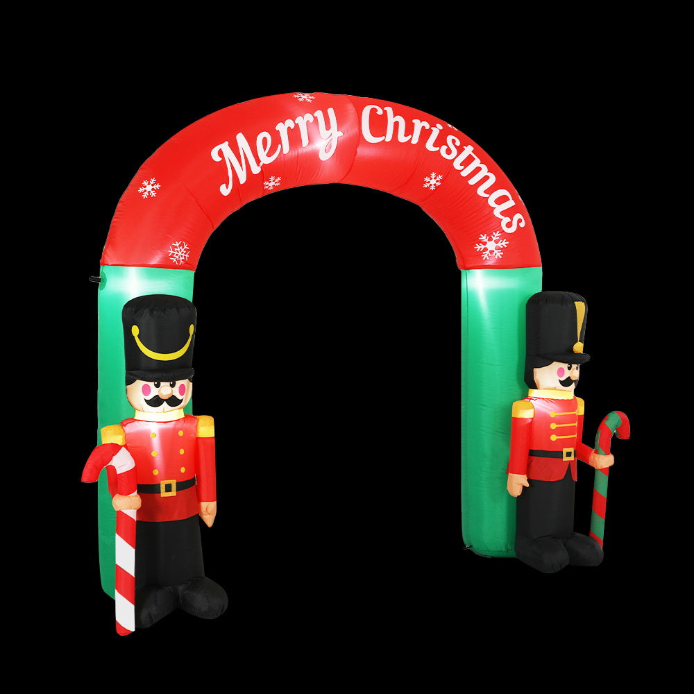 Jingle Jollys Christmas Inflatable Archwary Nutcracker 3M Illuminated Decorations