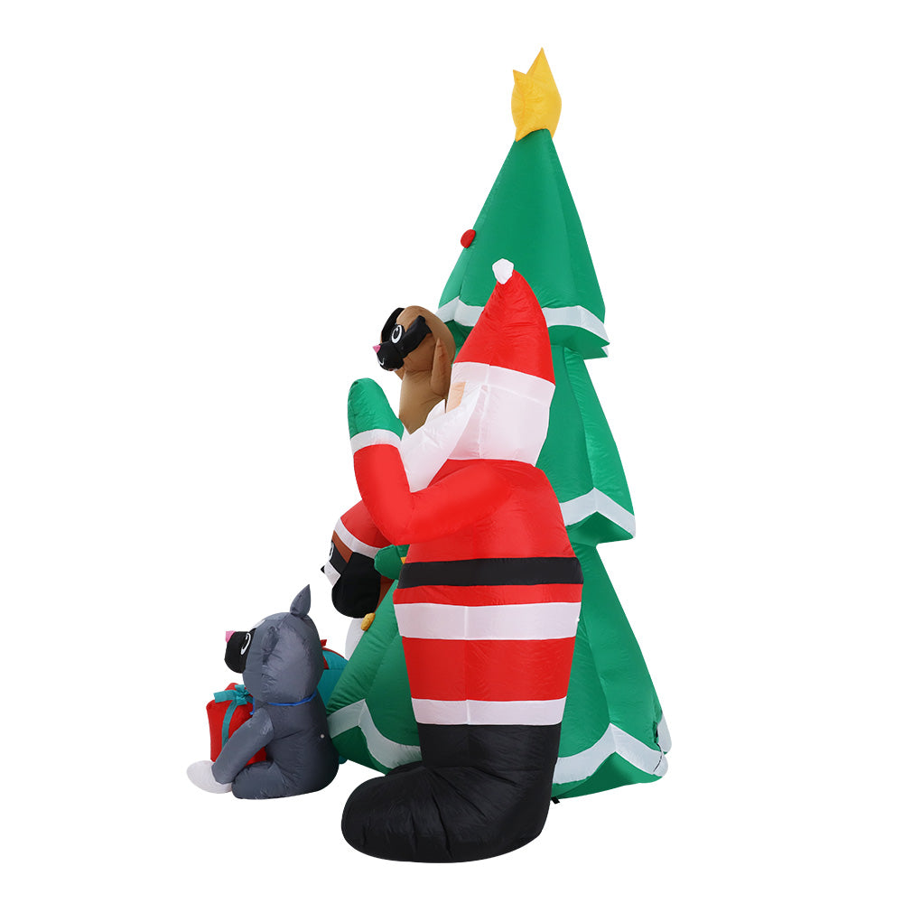 Illuminated Water-Repellent Inflatable Santa Tree - Jingle Jollys