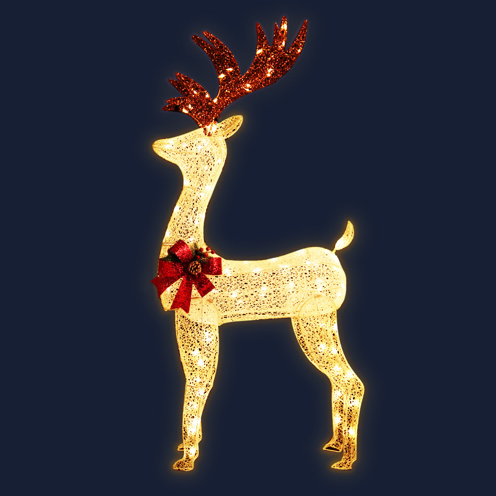 Jingle Jollys Christmas Lights 150cm Reindeer 100 LED Decorations