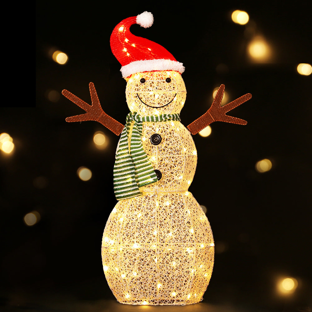 Jingle Jollys Christmas Lights 97cm Snowman 80 LED Decorations