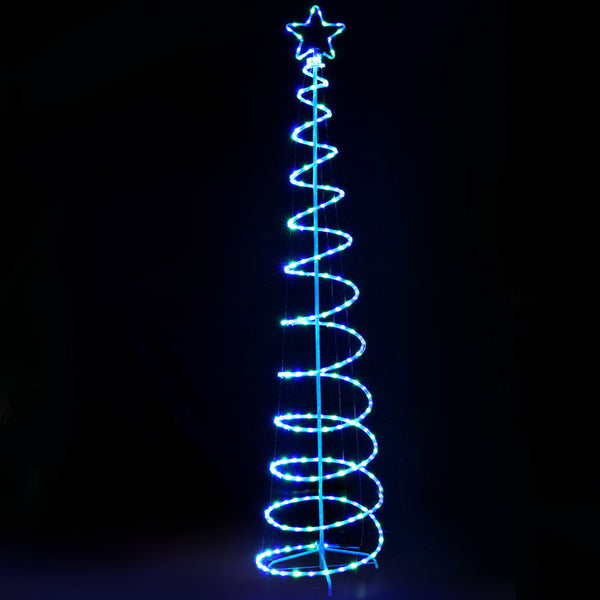 Jingle Jollys 2.4M LED Christmas Tree Solar Motif Lights 8 Modes Multi-Colour