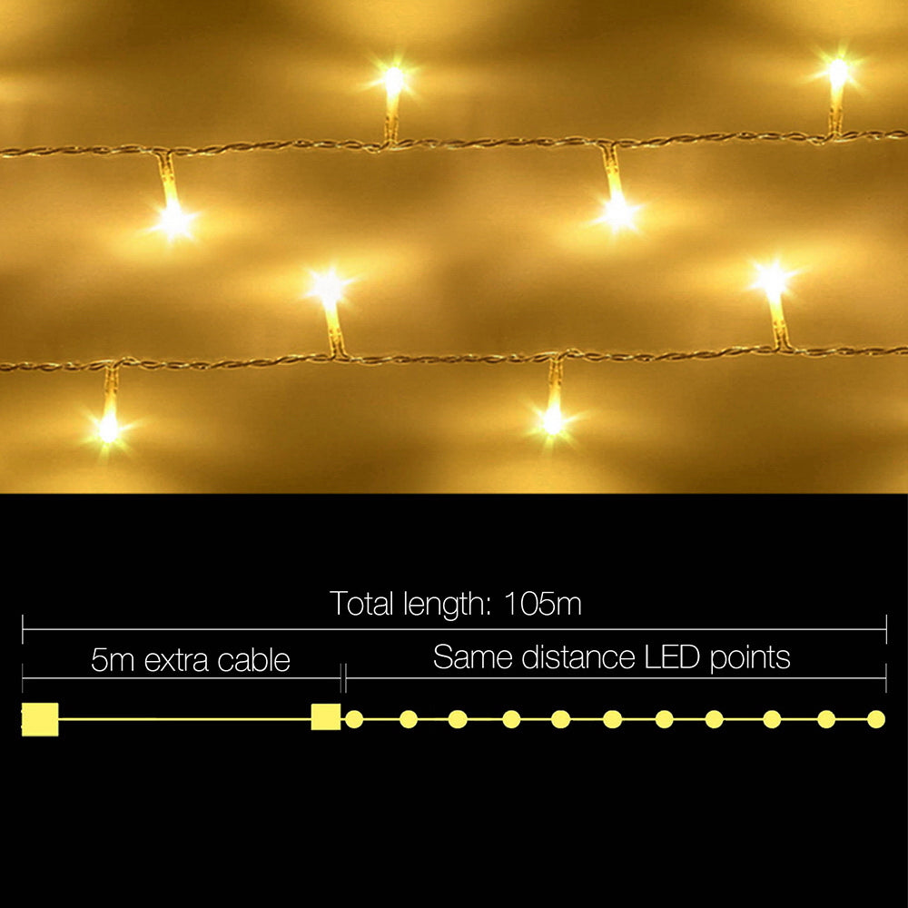 100M 500 LED Warm White Christmas String Lights - Jingle Jollys