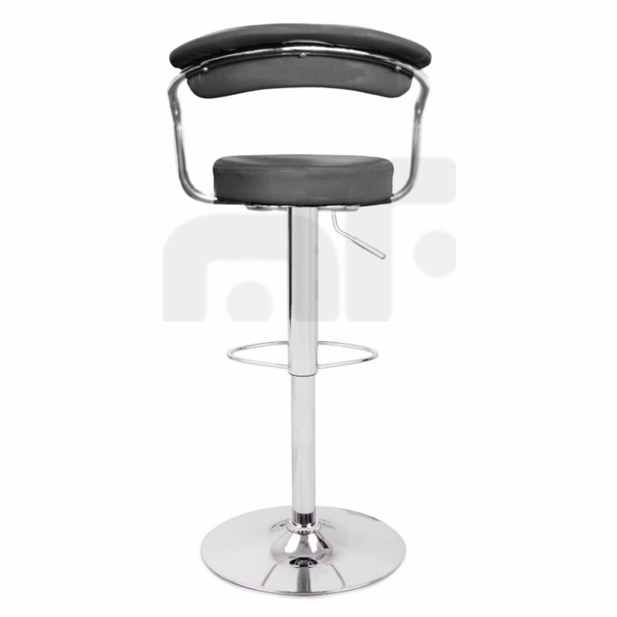 Black Faux Leather Swivel Bar Stools, Adjustable Height, Set of 2