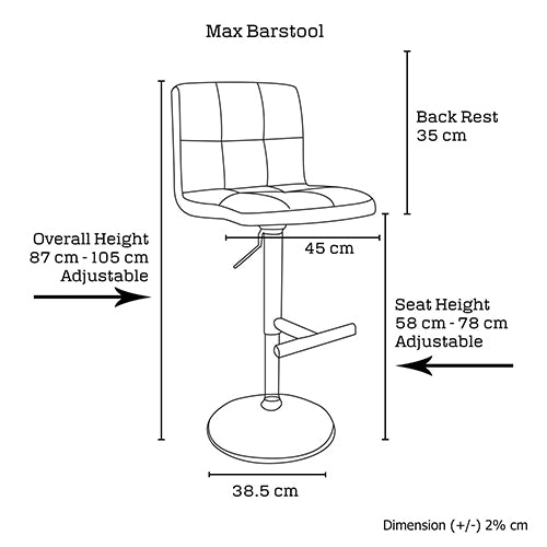 Adjustable Red Faux Leather Bar Stools with Footrest, Swivel, Chrome Base