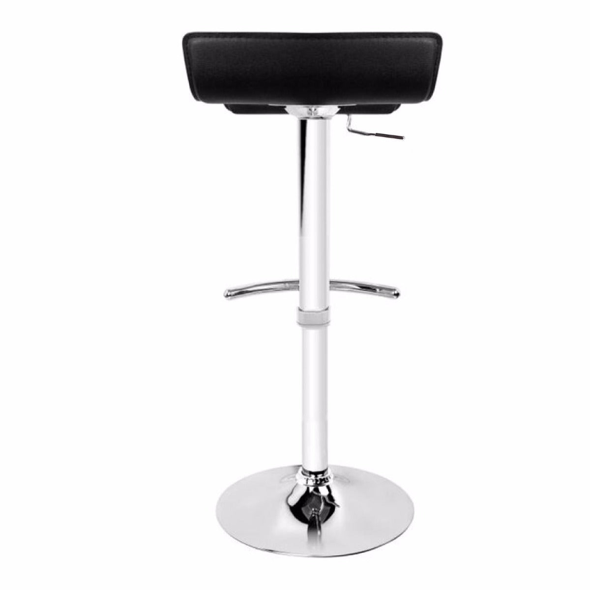 Adjustable Black Faux Leather Bar Stools with Footrest (2X)