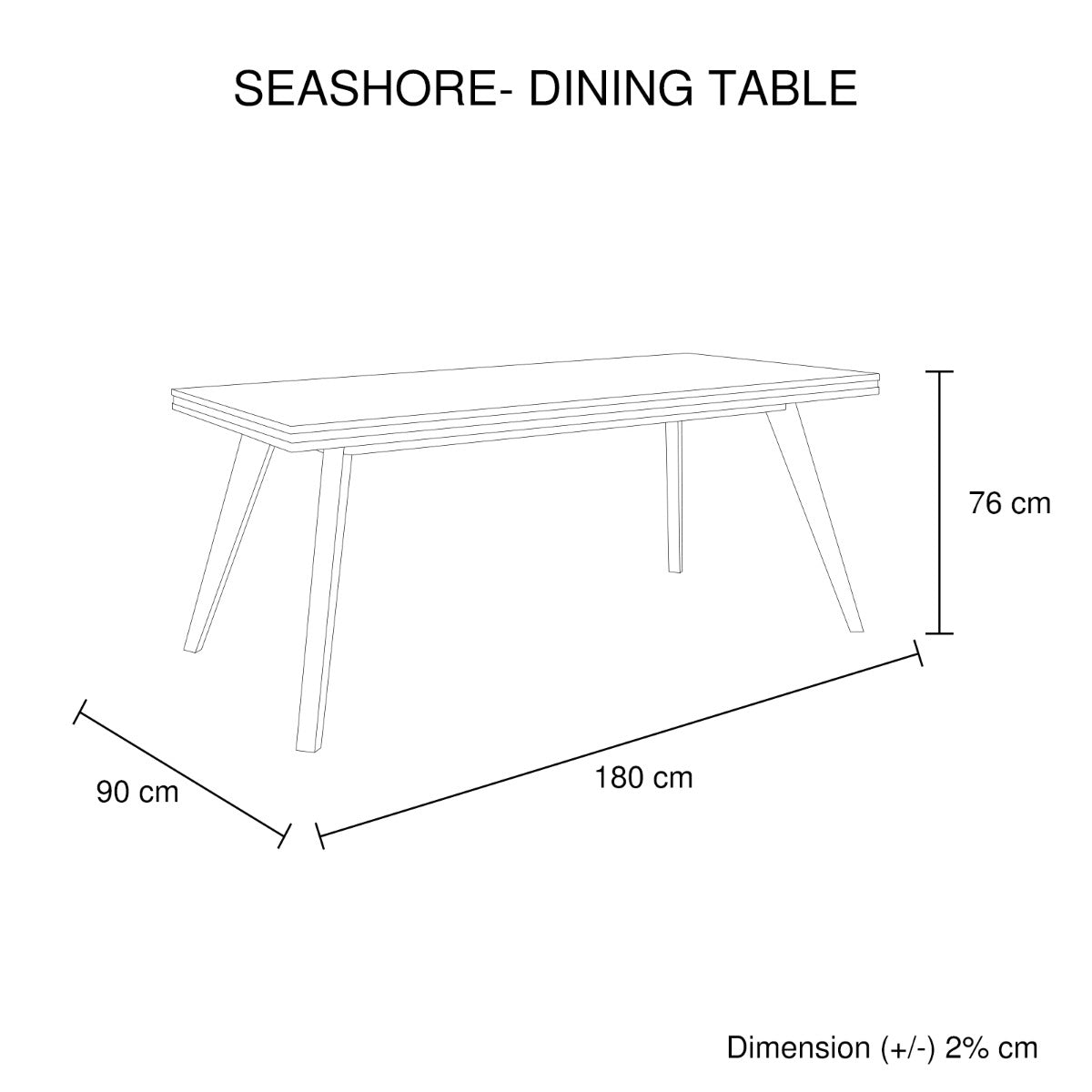 Rustic 180cm Acacia & Veneer Dining Table with Wooden Feet