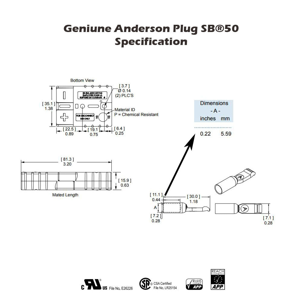 10 x 50AMP Anderson Plug Connectors, Solar, Trailer, 6AWG